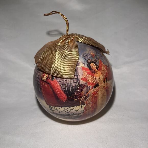 1997 Holiday Barbie Ornament by Matrix Mattel Red Gown Christmas Ball Decoration - Picture 3 of 6